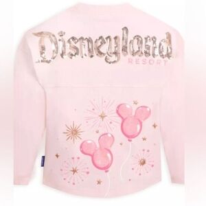 NWT Disney Pink and Rose Gold Sequin Logo Spirit Jersey XXL